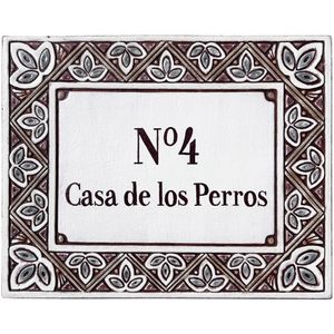 House sign Petals (matt brown) - Wall tile-stone-brick by G Vega