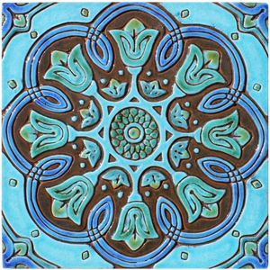 Spanish tile #12 turquoise [30cm/11.8"] - Wall tile-stone-brick by G Vega