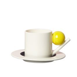Design K Circle Cup and Saucer with Yellow Ball and Black Plate - Furniture accessories by Heal's