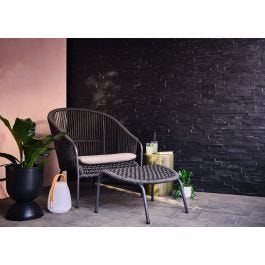 Filo Outdoor Lounge Chair and Ottoman Grey Weave - Armchair by Heal's