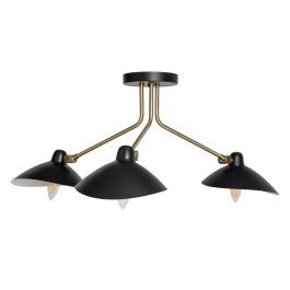 Milton 3 Arm Semi Flush Ceiling Light Black - Ceiling lamp by Heal's