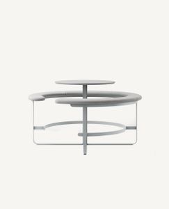 Picnic Round Bench Seating with Table, Bar Height - 71" Diameter - Bench by Hightower