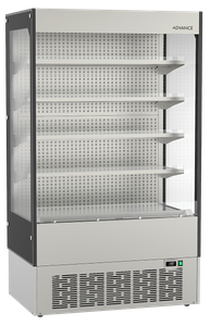 ADVANCE MD K 120 BG N U Multideck refrigerator with Black and Clear Glass End Panels - Panels by Hoshizaki