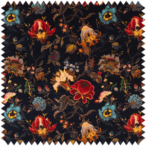 ARTEMIS Organic Velvet - Black Sample - Wallpaper by House of Hackney