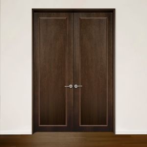 CONTOUR double door red oak flat cut brushed veneer Pecan - Door by Humble Nature