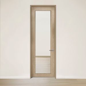 SEE red oak flat cut brushed veneer Authentik door - Door by Humble Nature