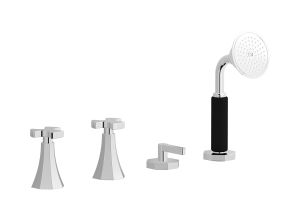 Belmondo + Belmondo Elle BT397CC - Four holes bath filler with overflow outlet connection, diverter and shower kit - Tap by IB