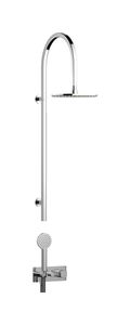 Elio EI800CC - Full shower column complete with Exposed parts for two way shower mixer with coral handle complete with shower kit, hydroprogressive cartridge - Shower panel by IB