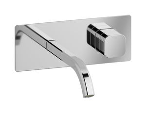 Elio EO206CC - Exposed parts for wall mounted washbasin, 60°cut spout and plain handle, complete with drain - Tap by IB