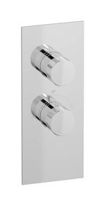 Aqua - 1 way EUA111CCNID1 - External part of thermostatic 1 way, square plate, vertical, industria handle - Shower by IB