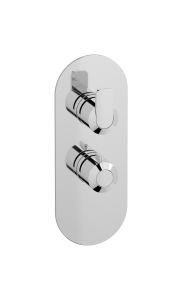 Aqua - 1 way EUA112CCNC6 - Plate and handle kit C-67 thermostatic 1 way vertical elliptical plate - Shower by IB