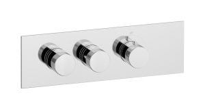 Aqua - 2 ways EUA221CCNID1 - External part of thermostatic 2 ways, square plate, horizontal, industria handle - Shower by IB