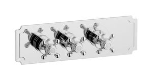 Aqua - 2 ways EUA225CCNHR - External part of thermostatic 2 ways, square plate, horizontal, hermes handle - Shower by IB