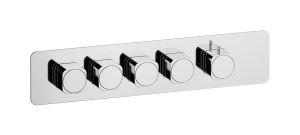 Aqua - 4 ways EUA426CCNEO_1 - External part of thermostatic 4 ways, square plate, horizontal, soft handle - Shower by IB