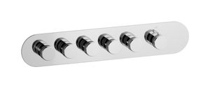 Aqua - 5 ways EUA522CCNRX - External part of thermostatic 5 ways, round plate, horizontal, Reflex handle - Shower by IB