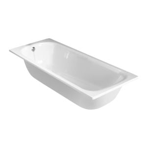 Nisa Regular bath 1695x695x315 mm, Washdown, 172 mm spout projection, mechanic, 20 l/min (3 bar), 1 tap hole, 2 tap holes, with overflow, horizontal outlet, no waste - Bathtub by Ideal Standard