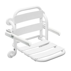 EASY series wall mounted folding shower seat with backrest and armrests. Painted - Sanitary accessories by IDRAL