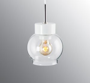 Smycka Magda pendant white/white - Clear glass - Ceiling lamp by Ifö Electric