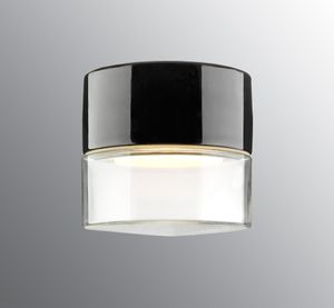 Aton Giza - Clear glass, Black - Wall lamp by Ifö Electric