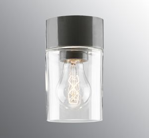 Opus 100/175 - Clear glass, Grey - Wall lamp by Ifö Electric