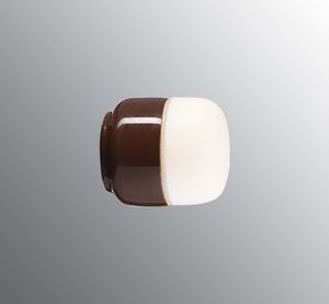 Ohm 100/110 - Matt opal glass, Brown - Wall lamp by Ifö Electric