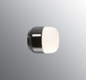 Ohm 100/110 LED 3000K - Matt opal glass, Black - Wall lamp by Ifö Electric