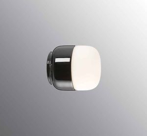 Ohm 100/110 LED 2700K - Matt opal glass, Black - Wall lamp by Ifö Electric