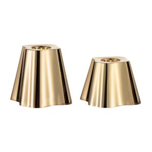 Alvar Aalto Collection candle holder 50+65mm brass 2 set - Styling by Iittala
