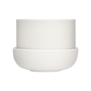 Nappula plant pot with saucer white 170x130mm - Styling by Iittala