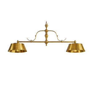 Castle Gambrinus two lights billiard chandelier with brass lampshade - Ceiling lamp by Il Bronzetto