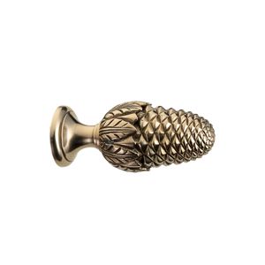 Flora Larice - brass curtain rod finials - Curtain by Il Bronzetto