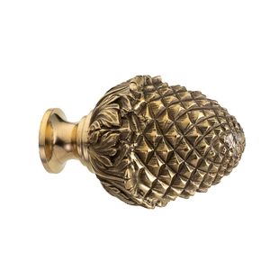 Flora Pine - brass curtain rod finials - Curtain by Il Bronzetto