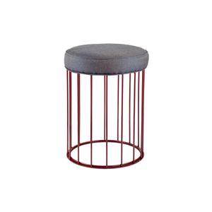 Cage wine red  iron stool - Stool by Il Bronzetto