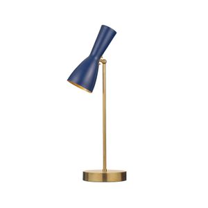Wormhole - sapphire blue brass table lamp - Table lamp by Il Bronzetto