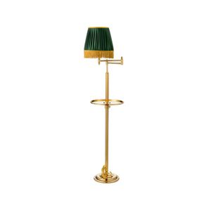 Studio Nora adjustable floor lamp with brass table - Floor lamp by Il Bronzetto