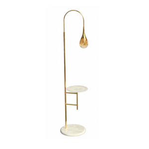 Perpetua floor lamp with colored glass and table - Floor lamp by Il Bronzetto