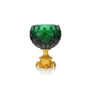 Reggia Doria green vase with laurum base - Styling by Il Bronzetto