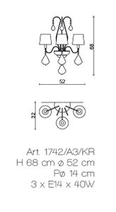 Wall Lamps Classic 1742/A3/KR - Wall lamp by Il Paralume Marina