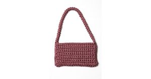 Hand crocheted shoulder bag - 3mm - "Baguette bag" - Raspberry - Accessories by Ilektras Croshade