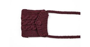 Hand knitted crossbody bag - 3mm - "Nana bag" - Blackberry - Accessories by Ilektras Croshade