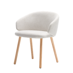 Binar 60 Armchair with low back and wooden 4 leg frame - Armchair by INCLASS