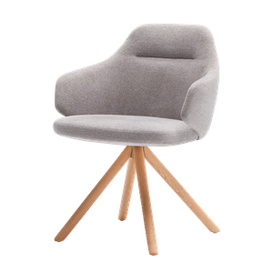 Binar 60 Armchair with medium back and 4 spoke wooden swivel base - Armchair by INCLASS
