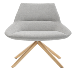 Dunas Xl Lounge chair with low back and 4 spoke wooden swivel base - Chair by INCLASS