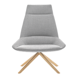 Dunas Xl Lounge chair with high back and 4 spoke wooden swivel base - Chair by INCLASS