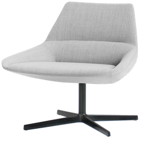 Dunas Xl Lounge chair with low back and flat 4 spoke aluminum base - Chair by INCLASS