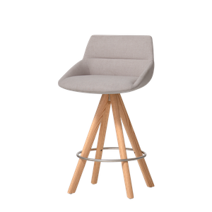 Dunas Xs Medium stool with 4 spoke wooden swivel base - Stool by INCLASS