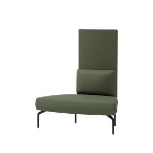 Kern One seater convex module 45º with backrest + Privacy screen - Screens by INCLASS