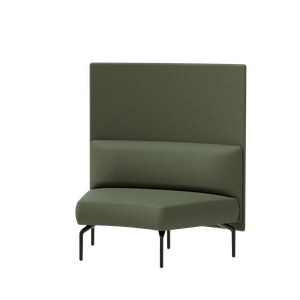 Kern KER0230 + KER1230PT One seater concave module 45º with backrest + Privacy screen - Screens by INCLASS