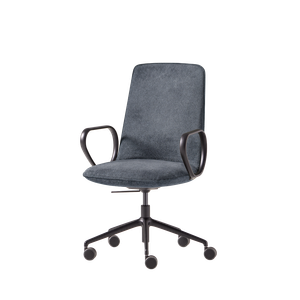 Kori Armchair with medium back (5 spoke aluminum swivel base on casters + gas lift + tilt mechanism) - Armchair by INCLASS