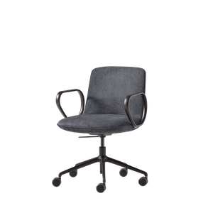 Kori Armchair with low back (5 spoke aluminum swivel base on casters + gas lift + tilt mechanism) - Armchair by INCLASS